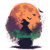 Halloween Witch in the Moonlight