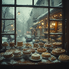 Snowy Window Bakery Pastries