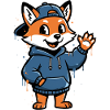 Fox in Hoodie Cartoon Motif