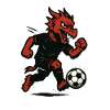 Red Devil Playing Football