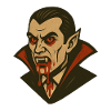 Vampire Dracula Illustration Retro Style Halloween