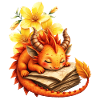 Sleepy Dragon on Autumn Book