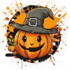 Halloween Pumpkin with Hat