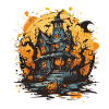 Spukhaus im Halloweenmond