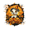 Cuddly Dog Halloween Pumpkin Magic