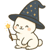 Kawaii Wizard Bunny with Starry Hat