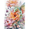 Dragon aquarelle et jardins fleuris