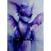 Dragon violet aquarelle
