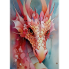 Dragon aquarelle mosaïque rose