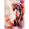 Dragon Aquarelle Rouge