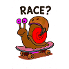 RACE? Snail on skateboard