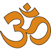 Om Symbol Orange on Black