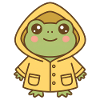 Frog with raincoat