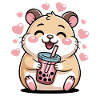 Kawaii Bubble Tee Hamster Boba Tee