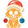 Cute Christmas cat with hat