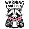 Raccoon with pink scarf