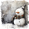 Winter snowman with scarf
