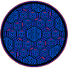 Geometric Blue Hexagon Pattern Party Festival