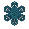 Geometric Snowflake Blue Festival Meditation