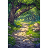 Illustration einer Waldlandschaft