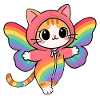 Cat Butterfly with Rainbow Wings Hoodie