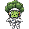 Broccoli Astronaut in Space Spaceship Vegetables