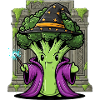 Cute Halloween Broccoli Wizard Witch Cartoon