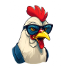 Cool Hen Sunglasses Cartoon