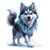 Eis Husky mit Eiskristallkette
