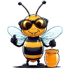 Sunglasses Bee with Honey Pot