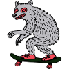 Moonlit Werewolf Skateboarder