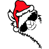 Llama Cool Sunglasses Santa Hat Side