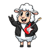 Rocker Sheep with Electric Guitar
