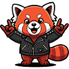 Roter Panda in Lederjacke