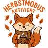 Herbstmodus aktiviert | Fuchs mit Kaffeetasse