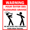 Safety warning t