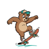 Bear on skateboard