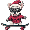 French Buldog Dog Christmas Funny