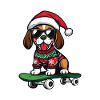 Beagle chien Noël drôle