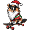 Border Collie Dog Christmas Funny