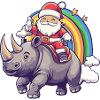 Rhino Santa Claus Christmas