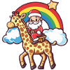 Giraffe Santa Claus Christmas