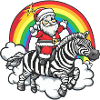 Zebra Santa Claus Christmas