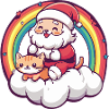 Cat Santa Claus Christmas