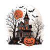 Halloween House and Luminous Pumpkin
