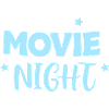Movie Night Pastel Blue Stars