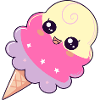 Glace kawaii pastel étoiles