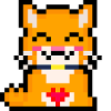 Pixel cat with heart