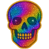 Regenbogen Glitzer Schädel