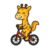 Giraffe on a bicycle